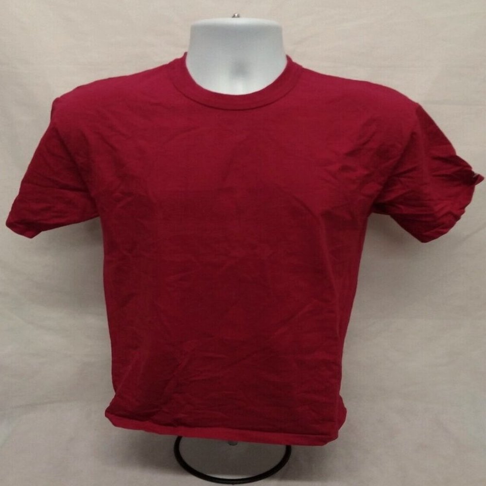 Men's Medium Russell Short Sleeve Solid Red Crew Neck T-Shirt - 100% Cotton